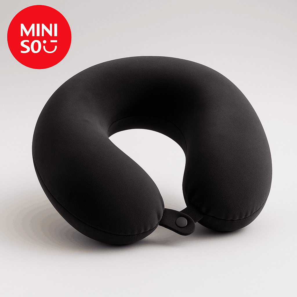 Solid Color Series Adjustable Memory Foam Neck Pillow (Black)