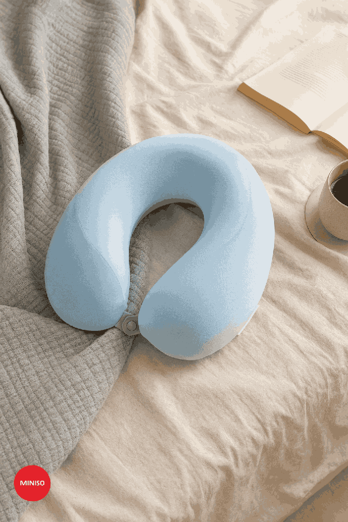 Dual Color Memory Foam U Shaped Neck Pillow (blue)