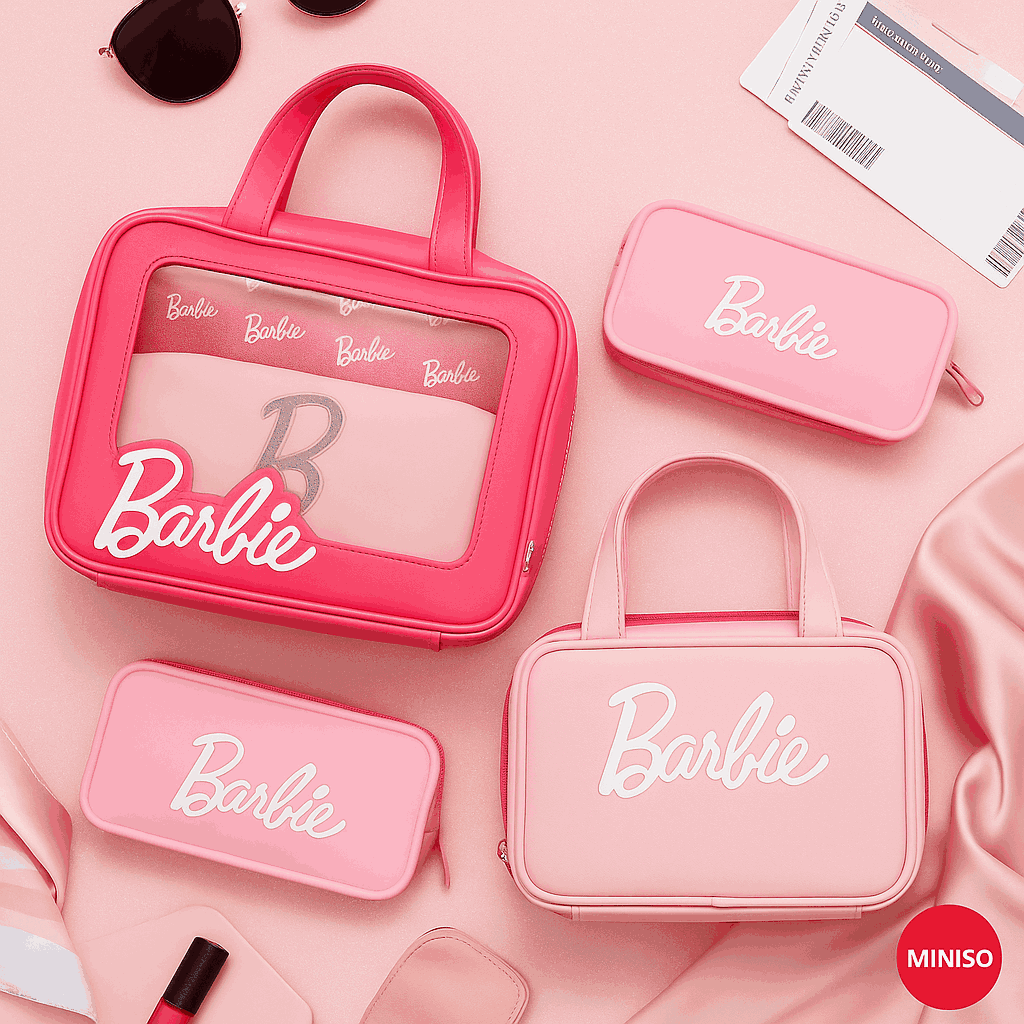 Barbie Collection Toiletry Bag Set Miniso