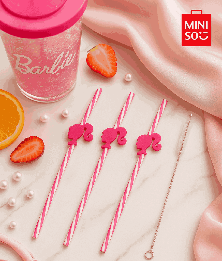 Barbie Collection Straw & Brush Set