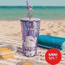 We Bare Bears Seaside Music Festival Double Wall Plastic Tumbler With Straw (800ML)(Ice B