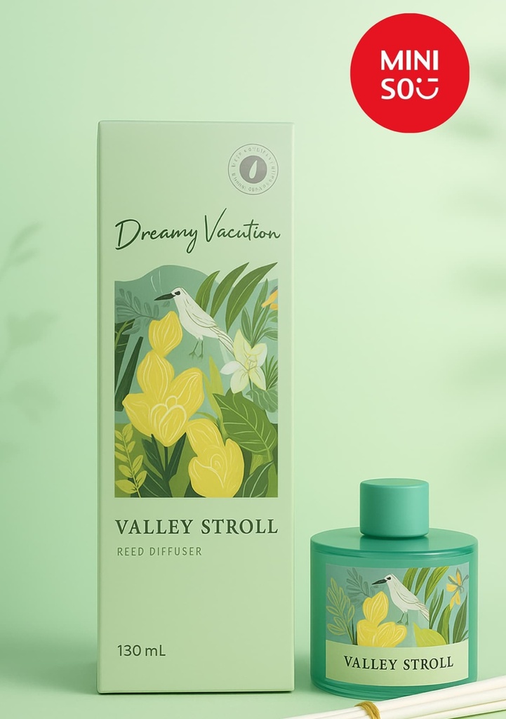 Miniso Dreamy Vacation Reed Diffuser 130ML(Valley Stroll)
