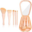 Shell Shape Storage Box Makeup Brushes Set With Mirror (Pink)Miniso