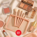 Makeup Brushes Set With Storage Bag (5Pcs,Gold) Miniso