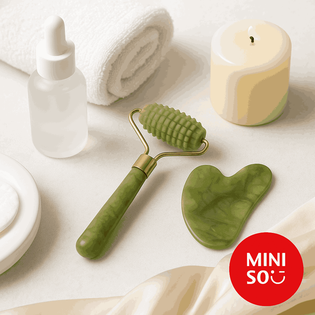 Jade Massge Set (Roller & Scraping Plate)