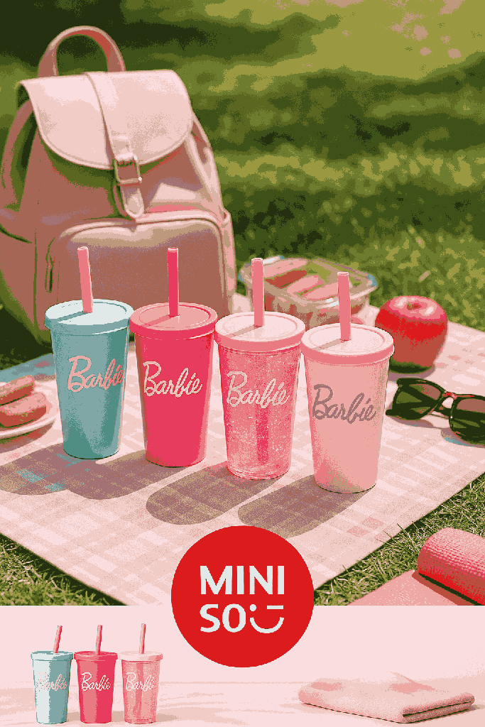 Barbie Shining Collection Plastic Tumbler 4Piece Set (520ML)