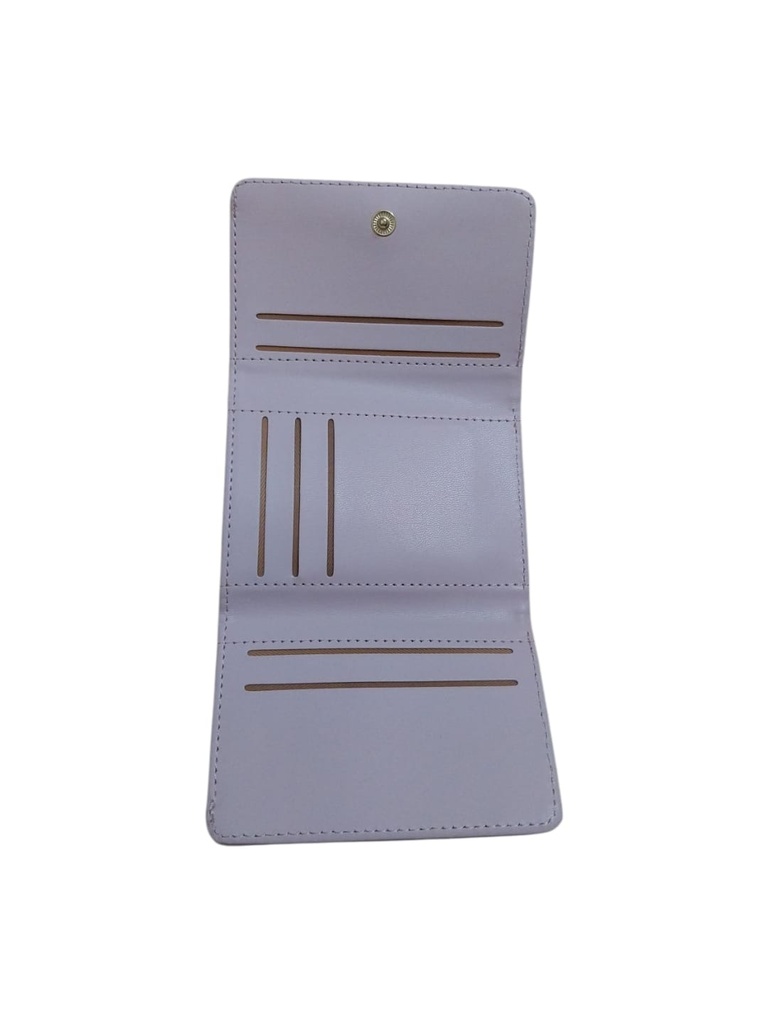 Classic Strip Tri-Fold Zip-Around Women's Wallet (Pink) Miniso