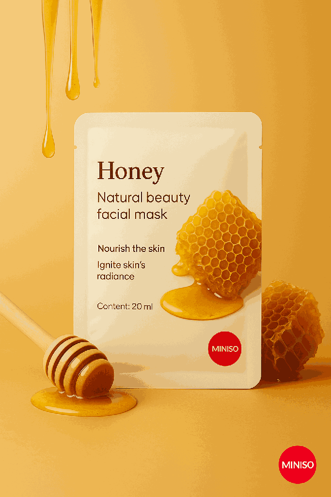 Miniso Natural Beauty Facial Mask(Honey)Pack Of Too