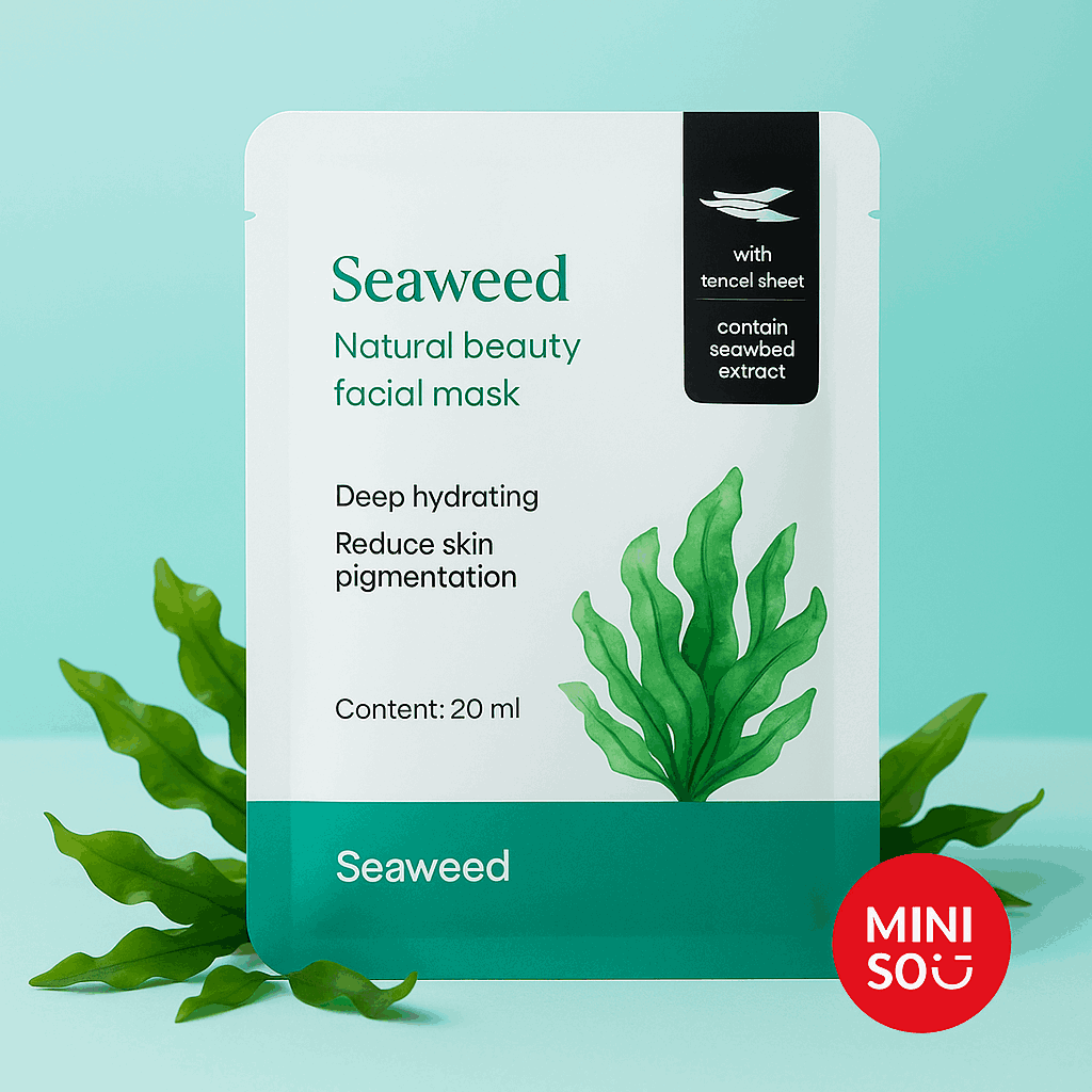 Miniso Natural Beauty Facial Mask(Seaweed)Pack Of Too