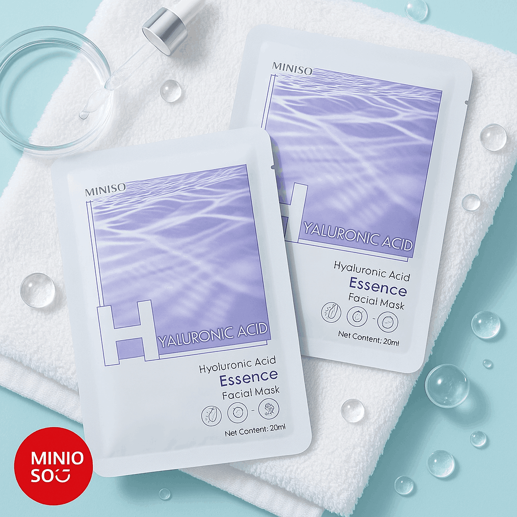 Miniso Essence Facial Mask(Hyaluronic Acid)Pack Of Too