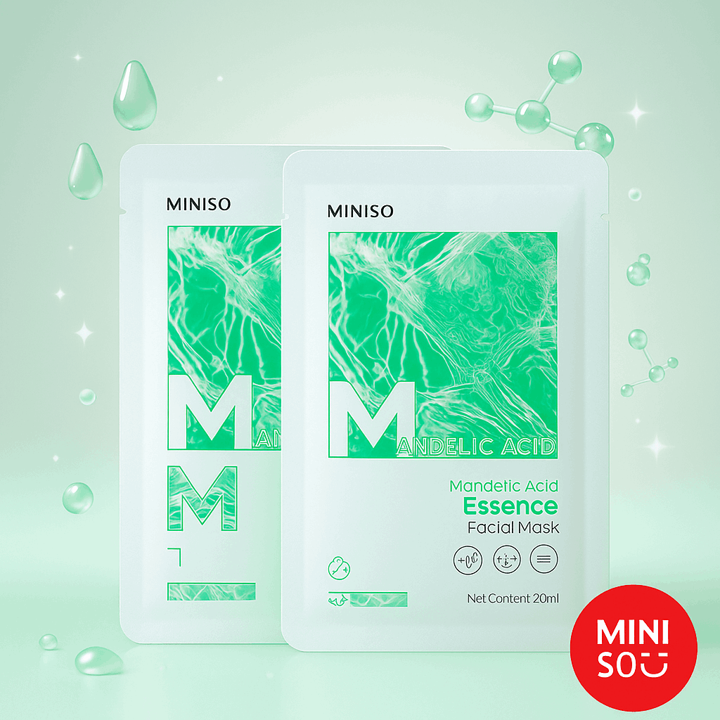 Miniso Essence Facial Mask(Mandelic Acid)Pack Of Too