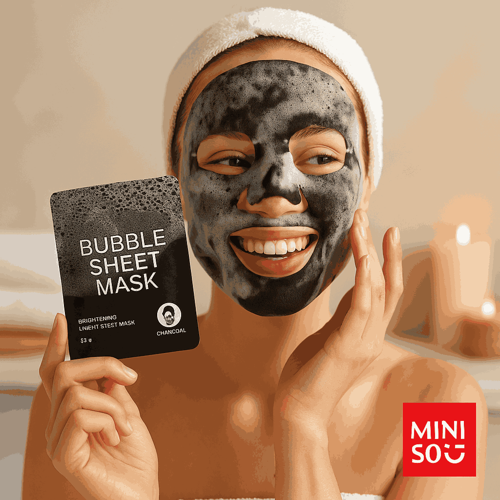 Miniso Brightening Bubble Sheet Mask(Charcoal)