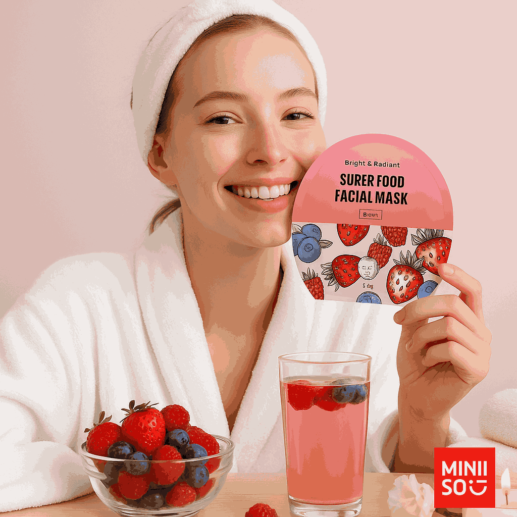 Miniso Vitamin Radiance Mask (Berry)Pack Of 2