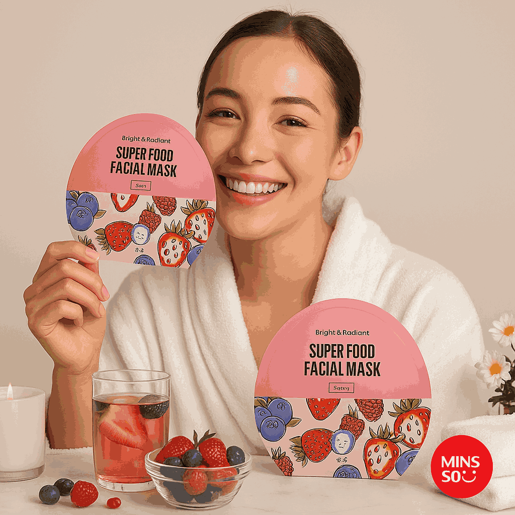 Miniso Vitamin Radiance Mask (Berry)Pack Of 2