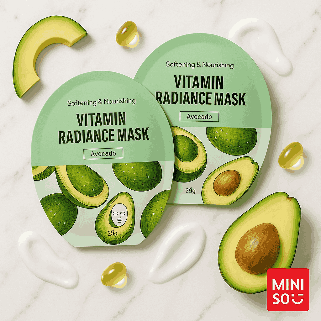 Miniso Vitamin Radiance Mask (Avocado)Pack Of 2