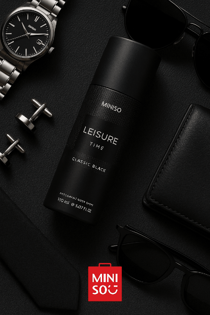Miniso Leisure Time Perfume Deodorant Body Spray (Classic Black)