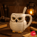 Harry Potter Owl Shape Ceramic Cup With Spoon (800ML)