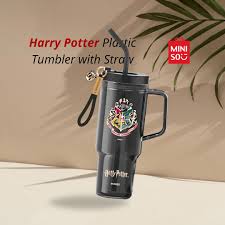Harry Potter Plastic Tumbler With Straw(1250ML)(Black)