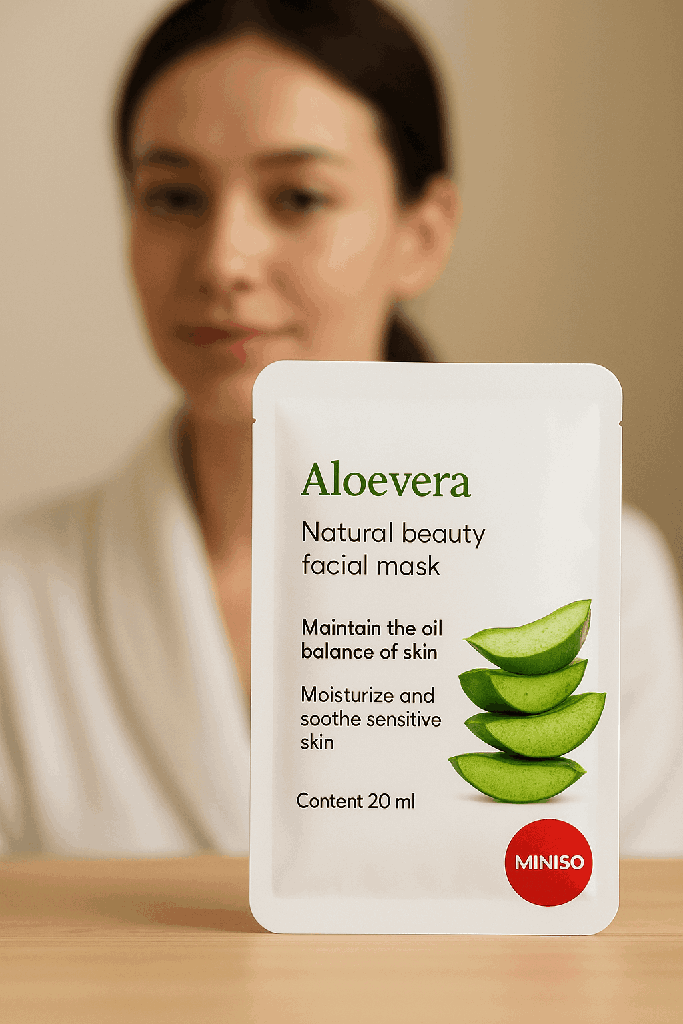 Miniso Natural Beauty Facial Mask(Aloevera)Pack Of 2