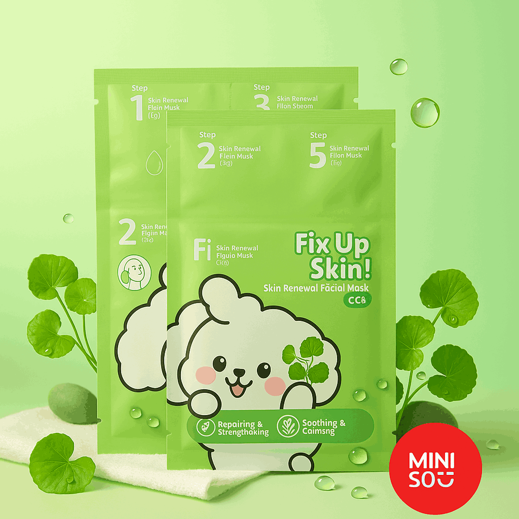 Miniso Skin Renewal Facial Mask(CICA)Pack Of 2