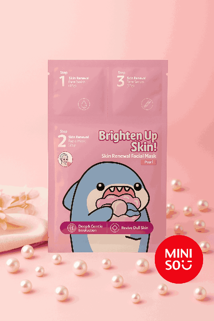 Miniso Skin Renrwal Facial Mask(Pearl)Pack Of Too