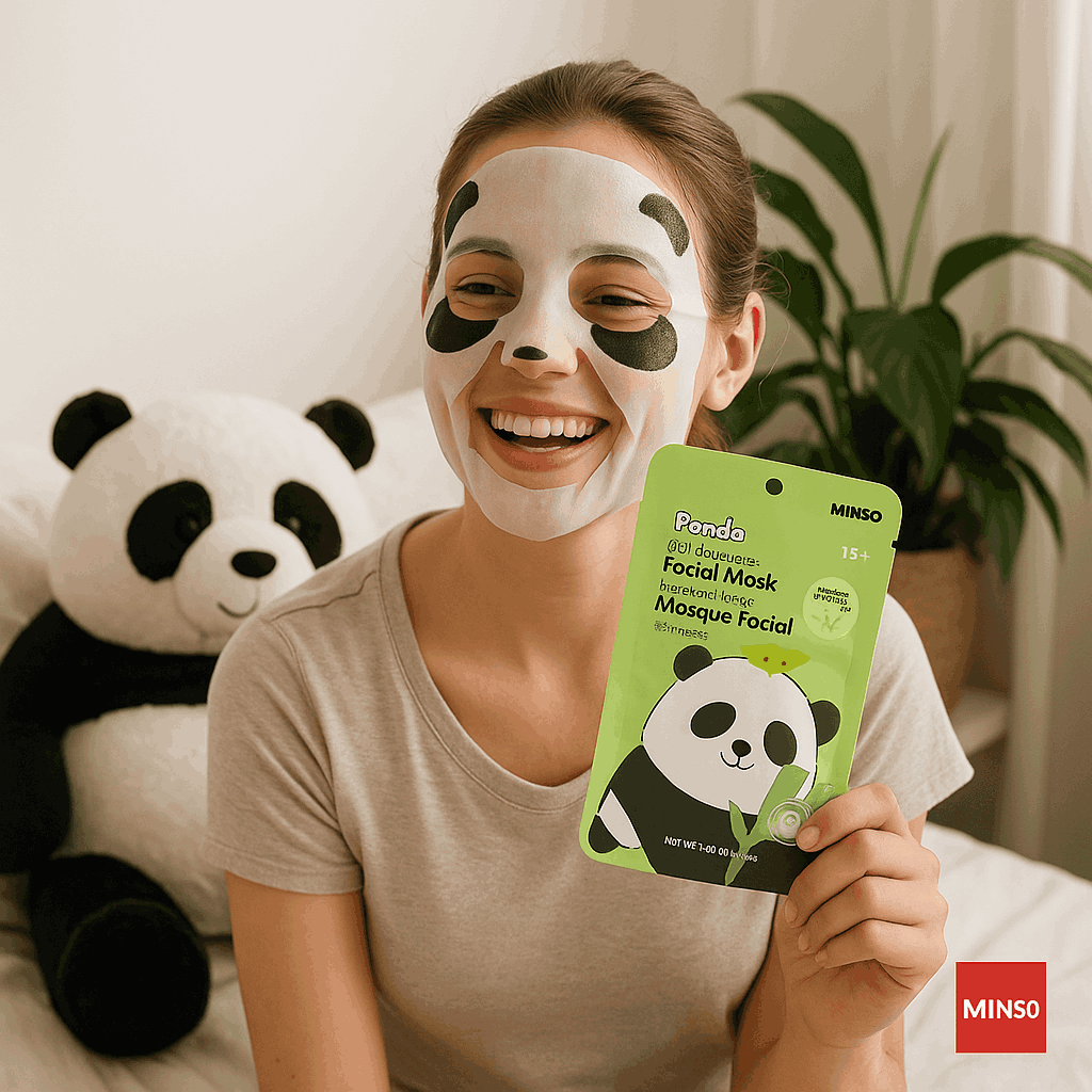 Cute Panda Series Facial Mask(Bamboo)Pack Of 2