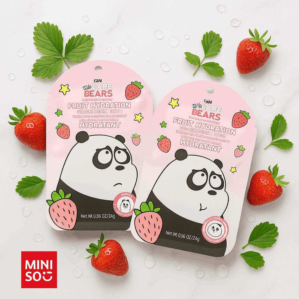 We Bare Collection Fruit Hydrating Facial Sheet Mask (Strawberry)Pack Of 2