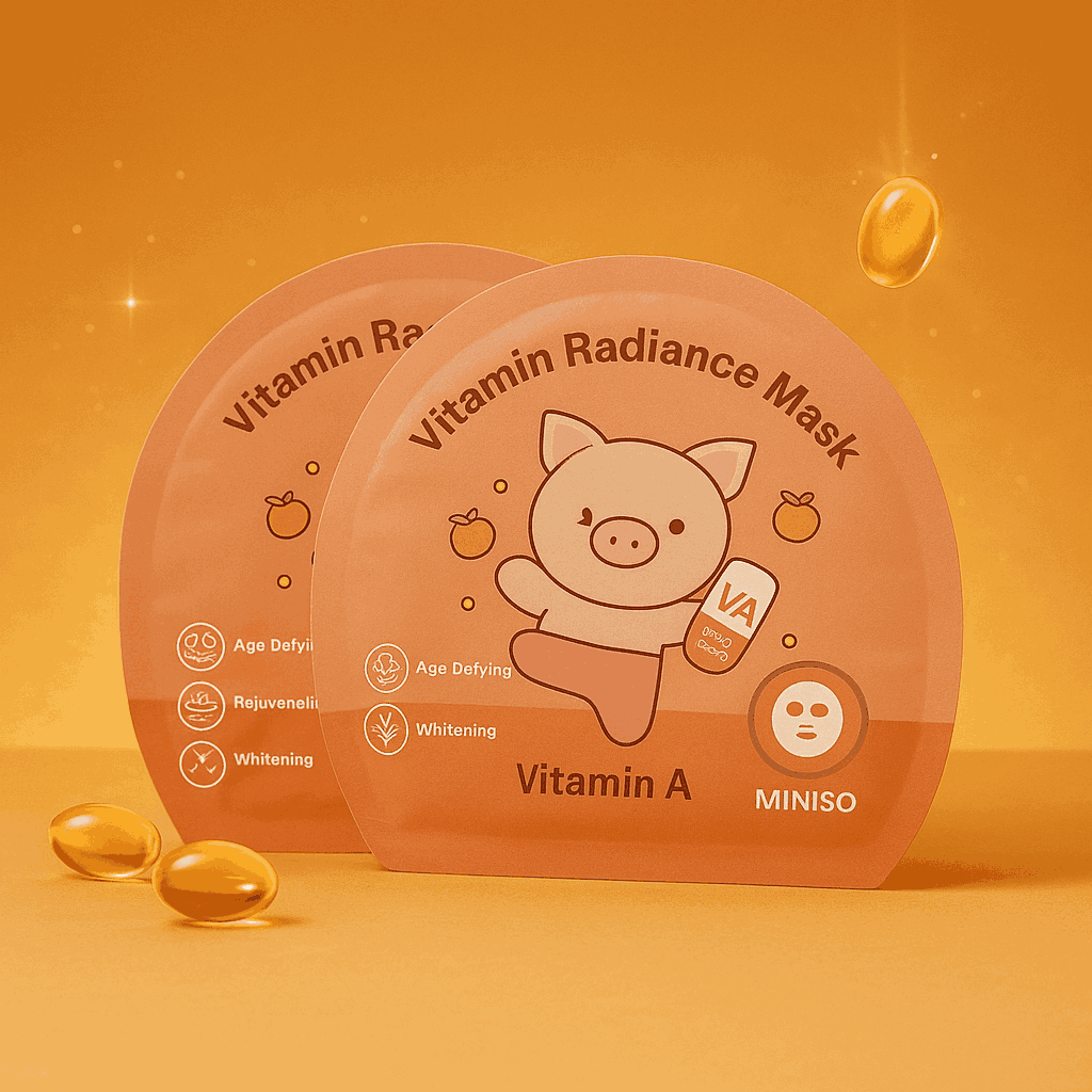 Miniso Vitamin Radiance Mask (Vitamin A)Pack Of 2