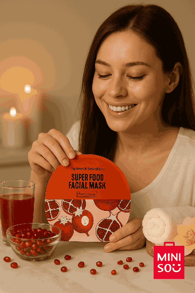 Miniso Vitamin Radiance Mask (Pomegranate)Pack Of 2