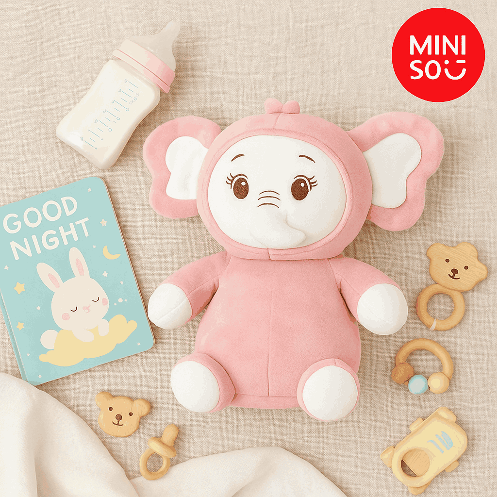 Sitting Elephant Plush Toy 30CM(Pink) 