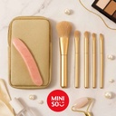 Peach Pink Mini Makeup Brushes Set(4 Pieces) Miniso