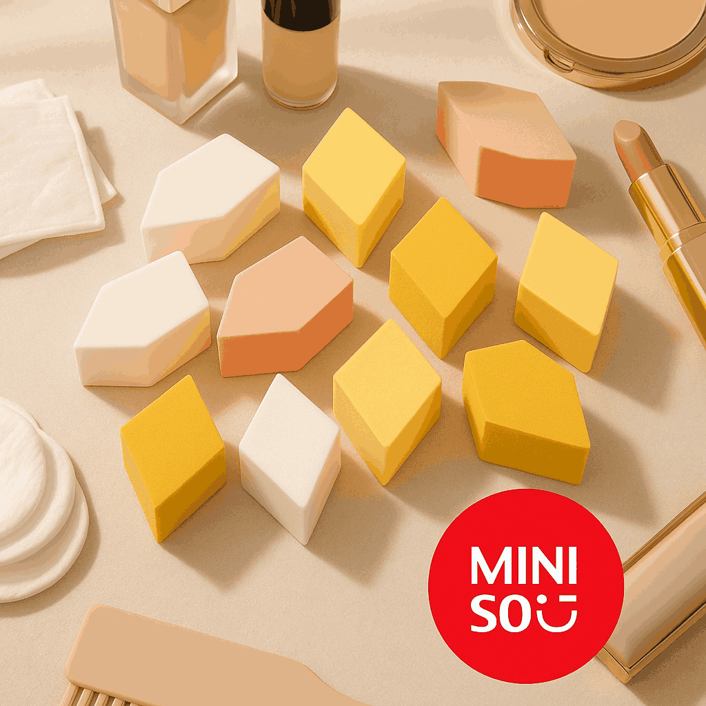 Miniso Colorful Series Rhombus Makeup Sponges Set (10 Pieces)