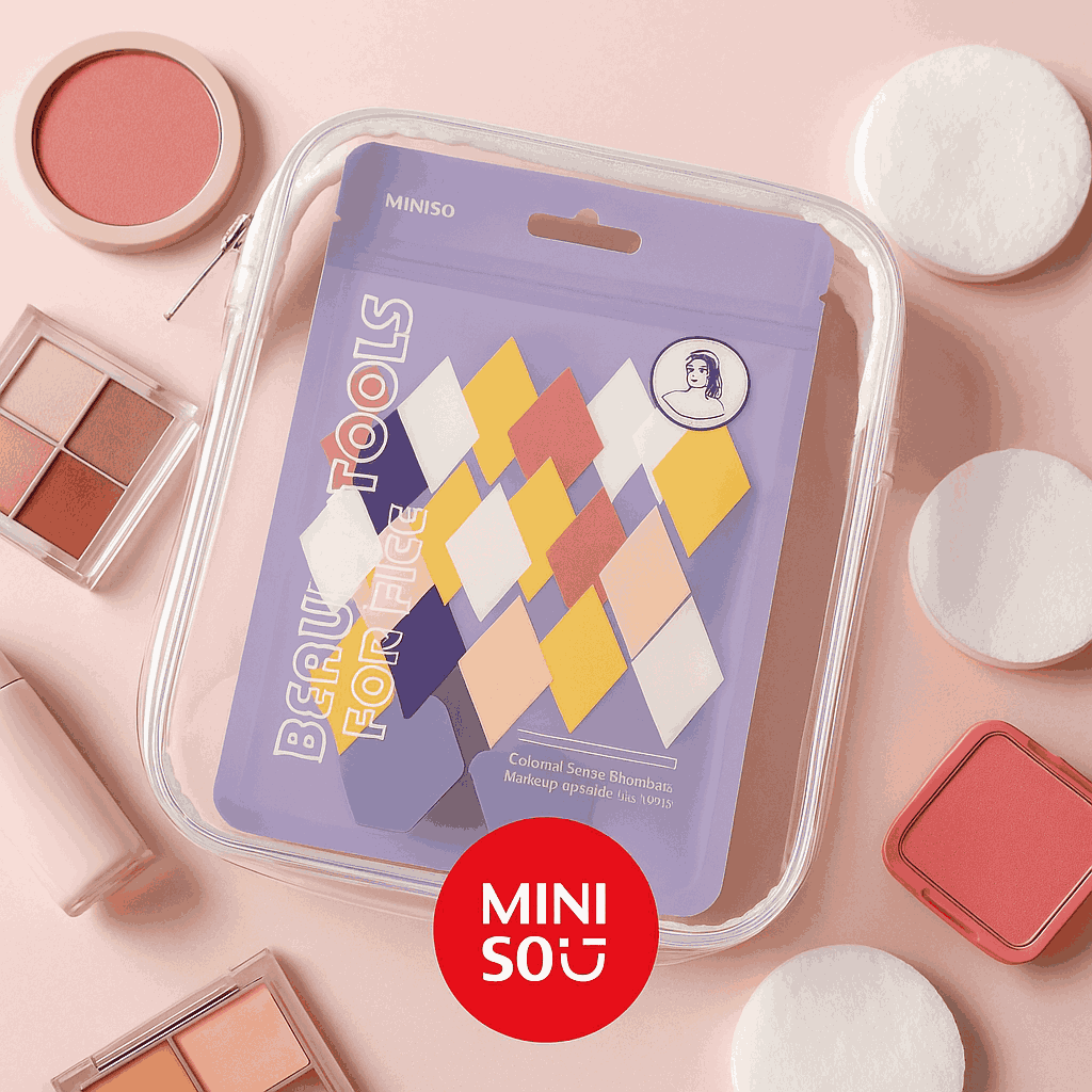 Miniso Colorful Series Rhombus Makeup Sponges Set (10 Pieces)