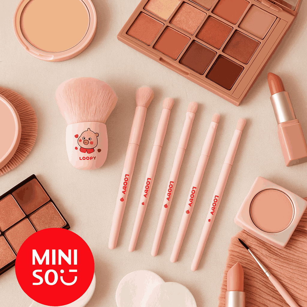 Zanmang Loopy Collection Mini Makeup Brushes Set (6 Pieces With Holder)