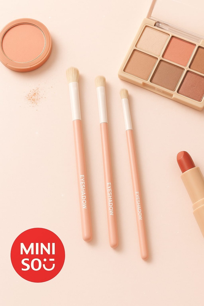 Peach Pink Series Eyeshadow Brushes Set (3 Pieces)