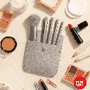 Mini Makeup Brush Set With Storage Bag(Gray)