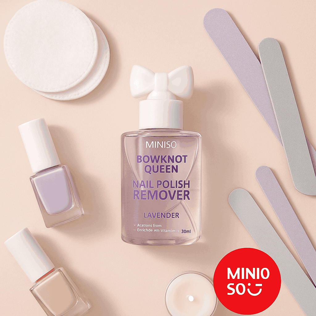 Miniso Bowknot Queen Nail Polish Remover (Lavender)
