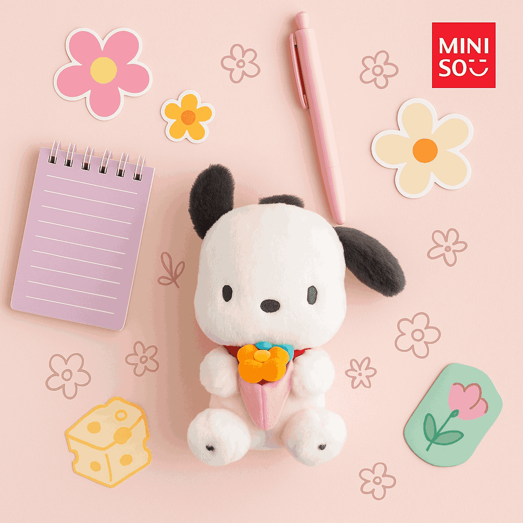 Miniso Pochacco Flower Series Plush Toy 25 CM