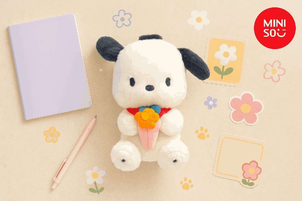 Miniso Pochacco Flower Series Plush Toy 25 CM