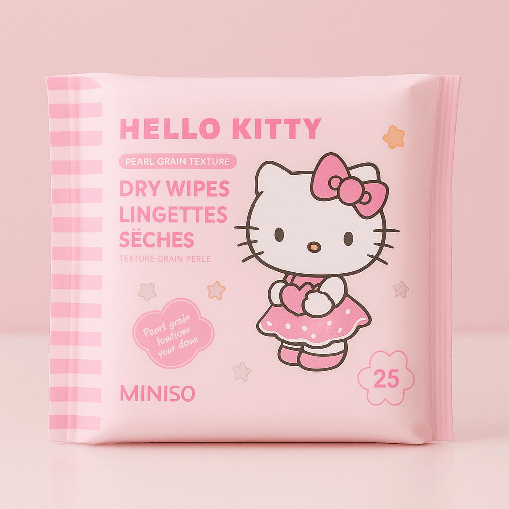 Hello Kitty Pearl Grain Texture Dry Wipes (25 Wipes)