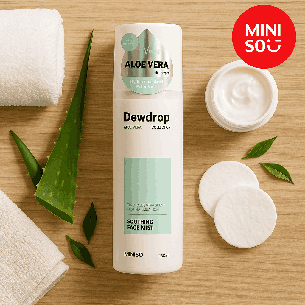 Miniso Dewdrop Collection Hyaluronic Acid Face Mist 150 ML(Aloe Vera)