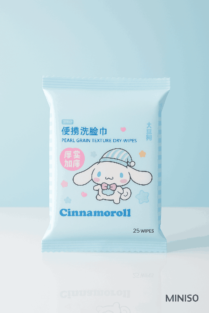 Cinnamoroll Pearl Grain Texture Dry Wipes (25 Wipes)