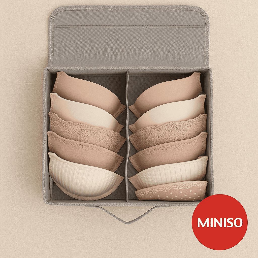 Blue Checkered Series 8-Compartment Bra Organizer