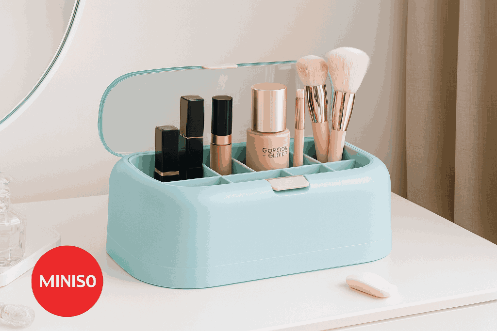 Macaron Series Large Dustproof Makeup Organizer (Blue)