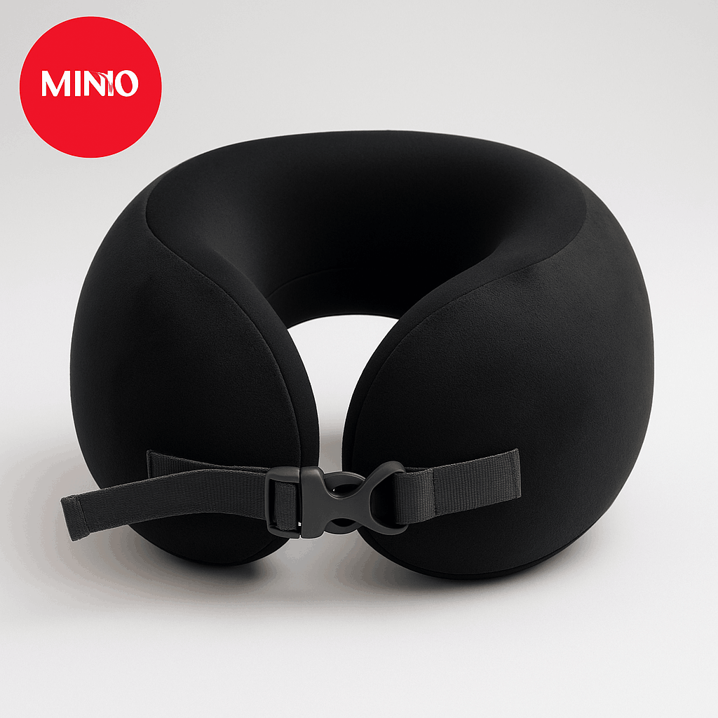 Solid Color Series Adjustable Memory Foam Neck Pillow (Black)