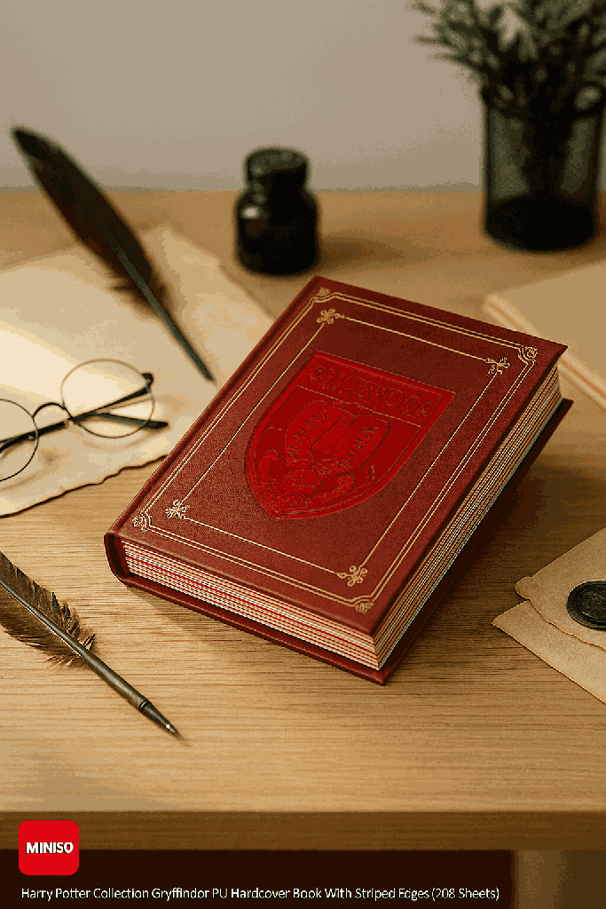 Harry Potter Collection Hogwarts PU Hardcover Book With Striped Edges (208 Sheets)