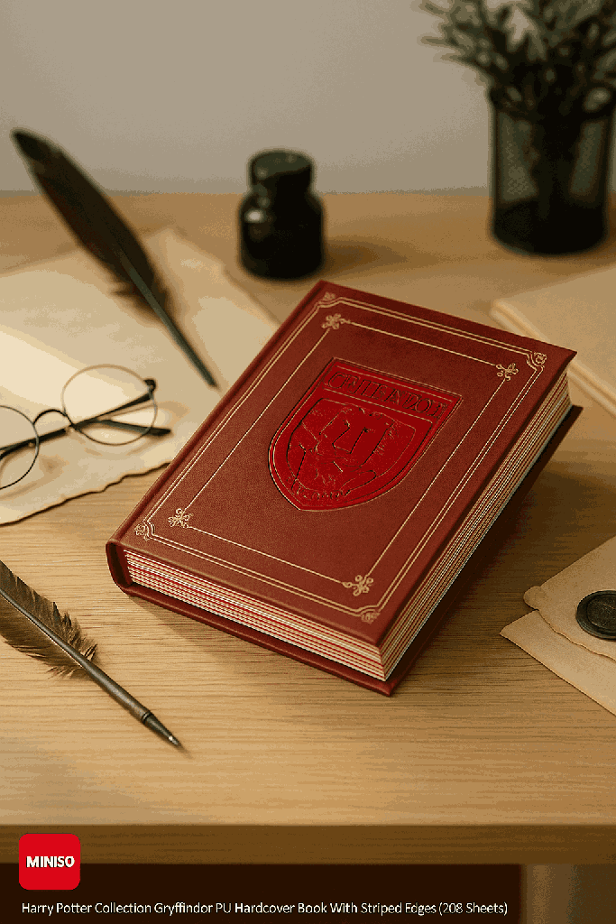 Harry Potter Collection Hogwarts PU Hardcover Book With Striped Edges (208 Sheets)