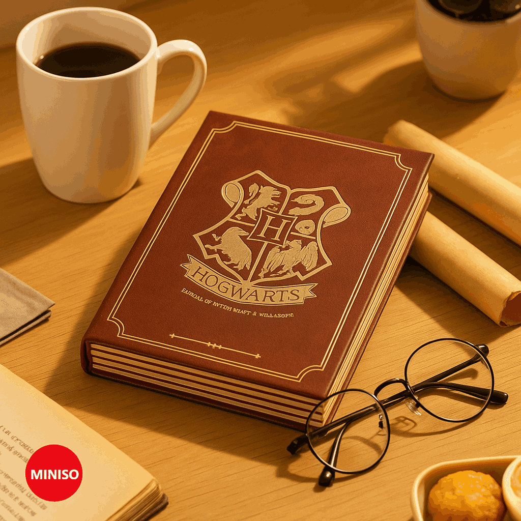 Harry Potter Collection Hogwarts PU Hardcover Book With Striped Edges (208 Sheets)