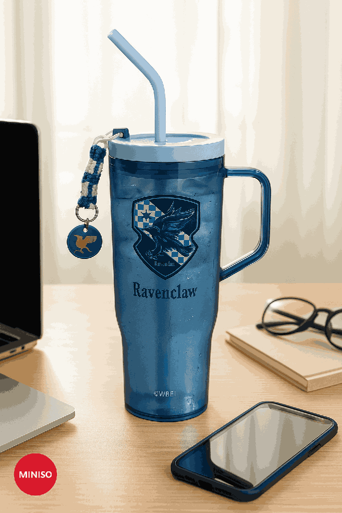 Harry Potter Plastic Tumbler With Straw(1250ML)(Blue)