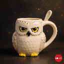 Harry Potter Owl Shape Ceramic Cup With Spoon (800ML)